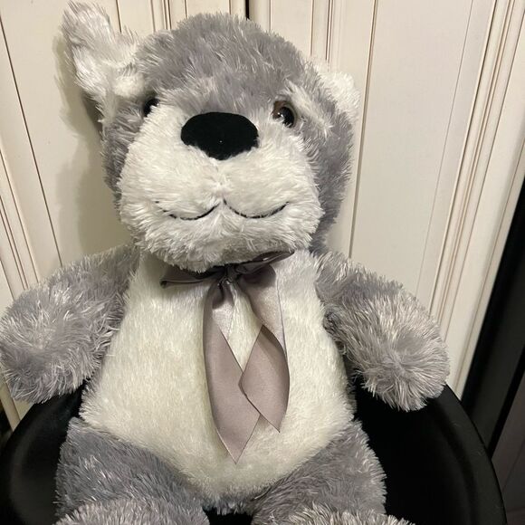 Tom's Toy International Husky Puppy Dog Plush Stuffed Animal Gray & White - Picture 2 of 6